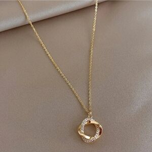 Beautiful gold and silver rhinestone necklace